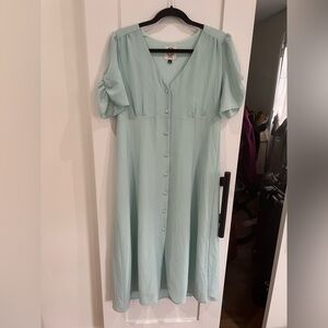 Sage Collective Light Mint Green Button-Down Dress